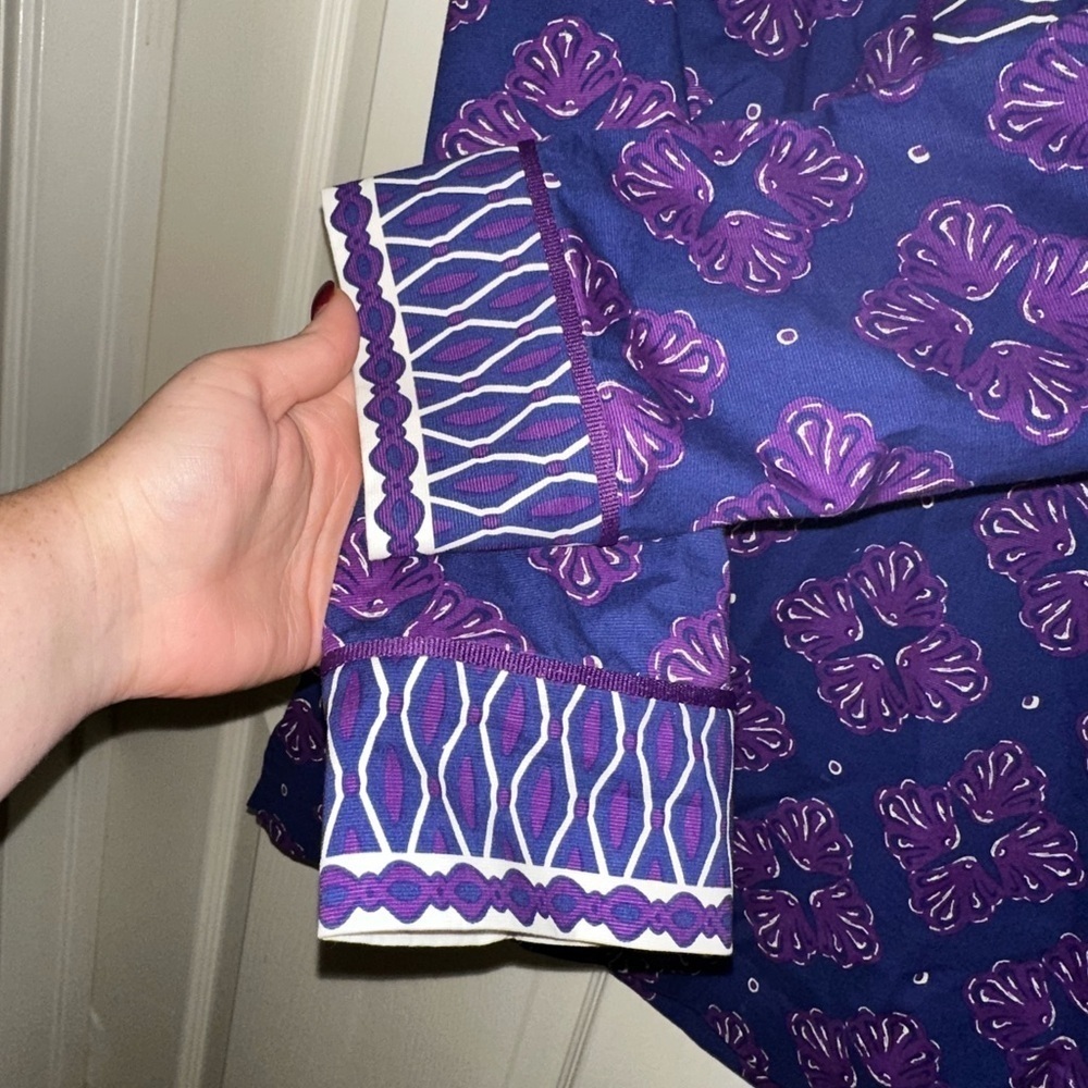 Vineyard vines women’s purple printed tunic blouse 6 boho resortweart vacation - Picture 5 of 7
